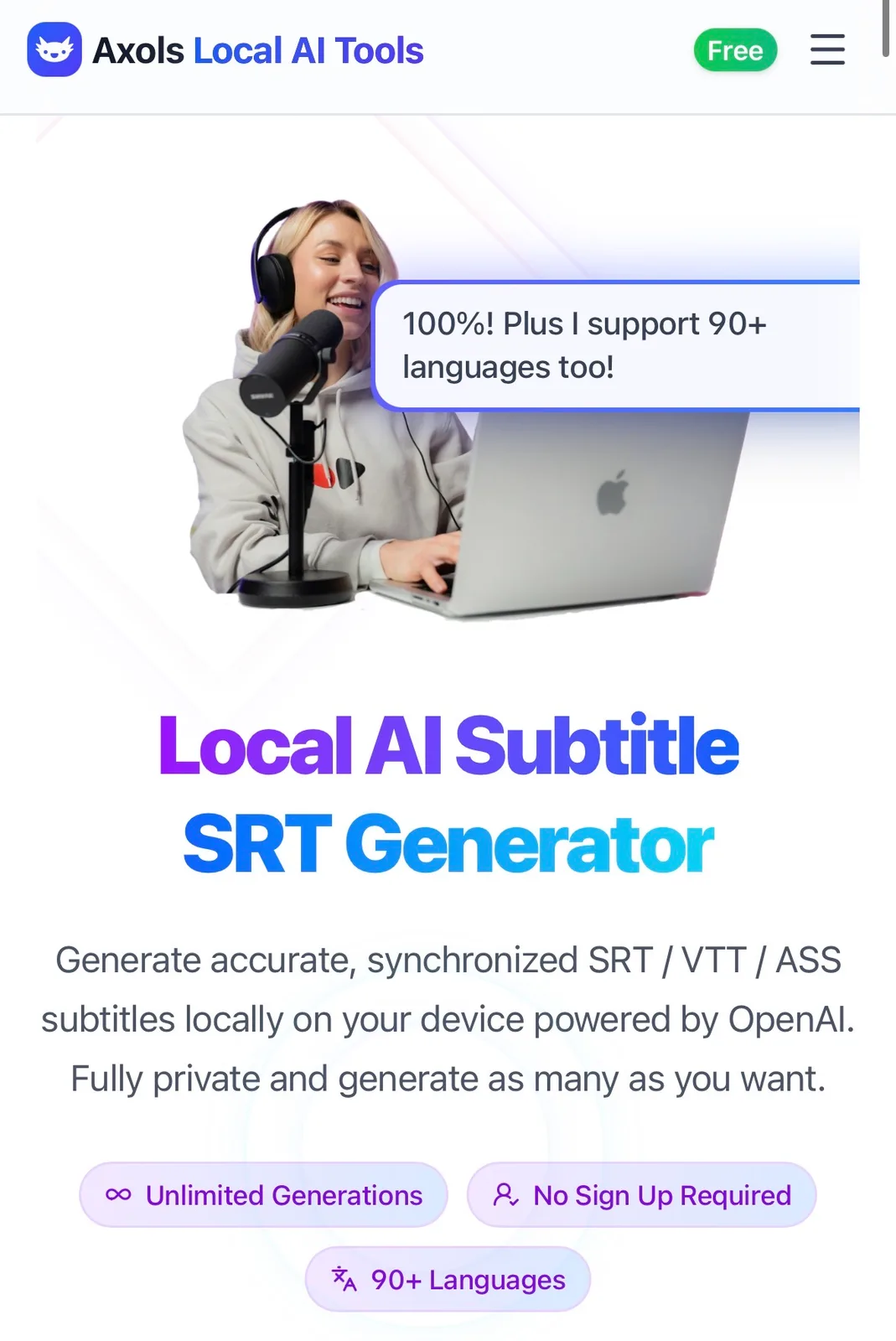 Local AI Subtitles Generator screenshot 1