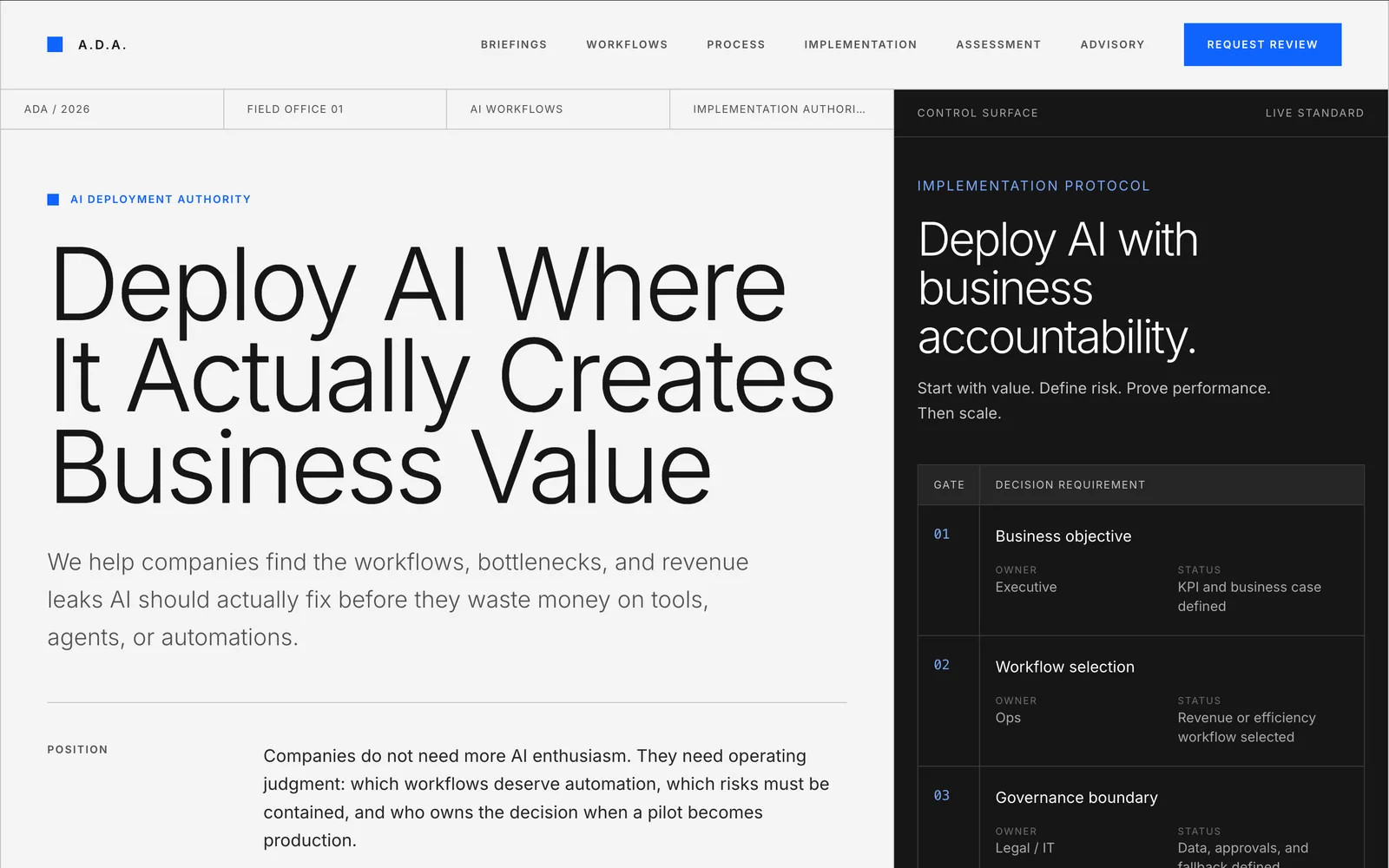 AI Deployment Authority screenshot 1