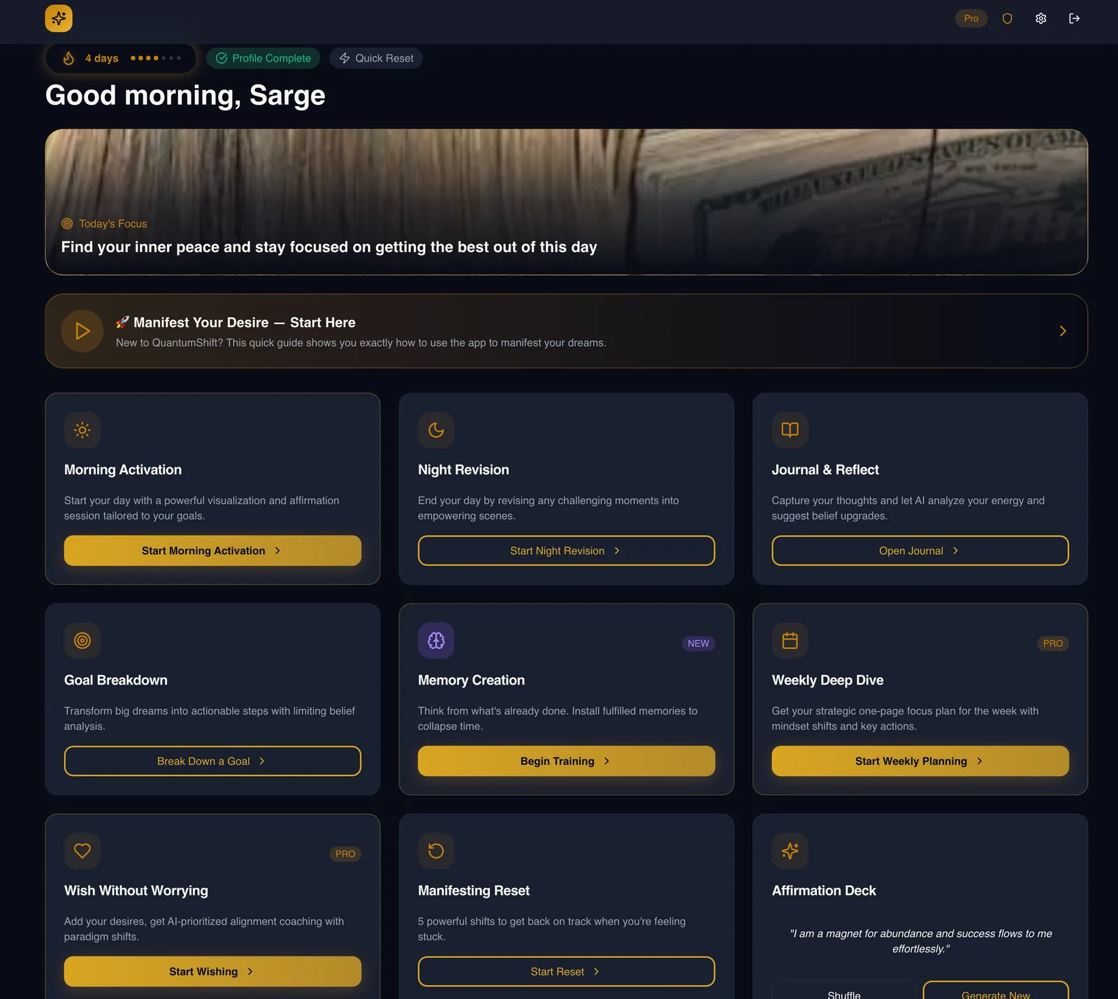QuantumShift Coach screenshot 1