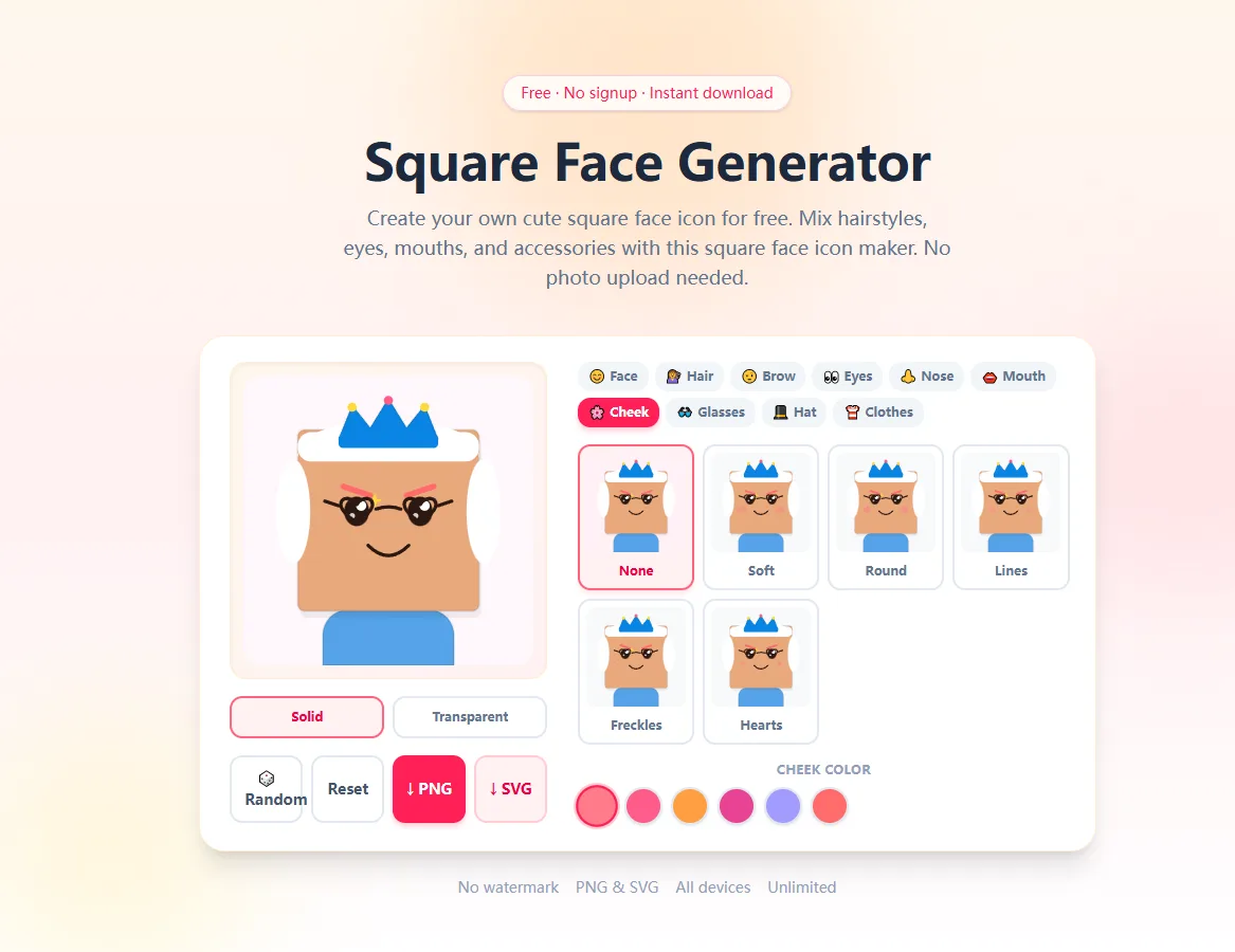 Square Face Generator screenshot 1