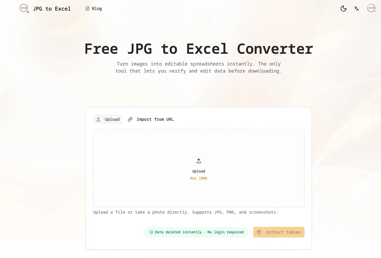 jpg to excel screenshot 1