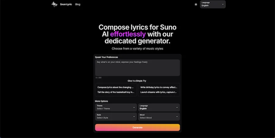 Snon Lyric screenshot 1