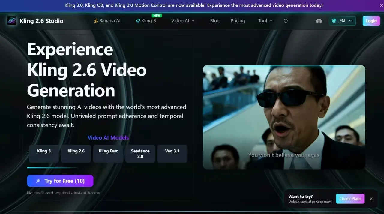 Kling 2.6 screenshot 1