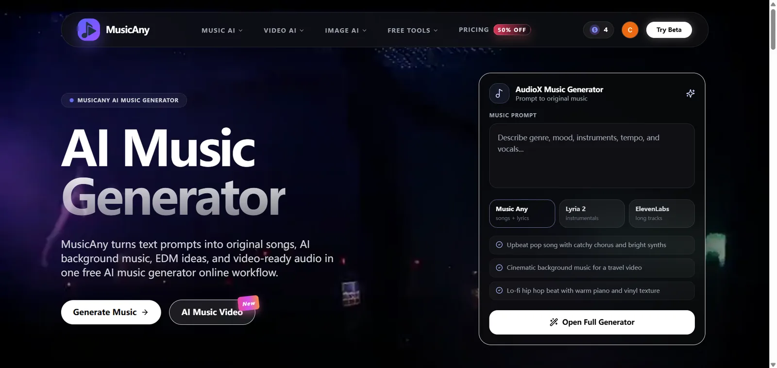MusicAny AI Music Generator screenshot 1