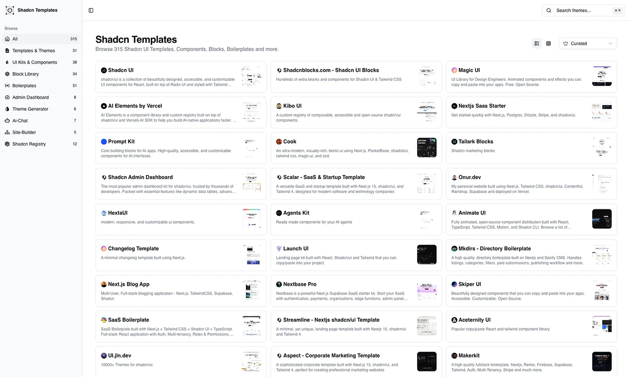Shadcn Templates screenshot 1