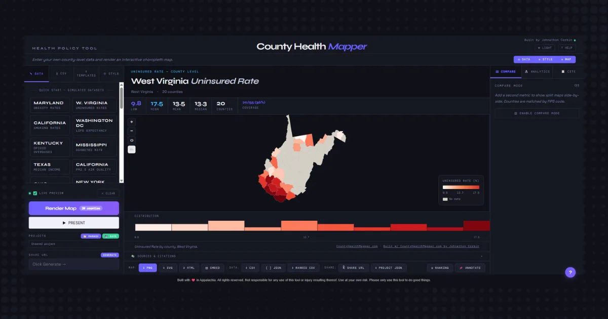 Free Public Health Mapping Tool screenshot 1