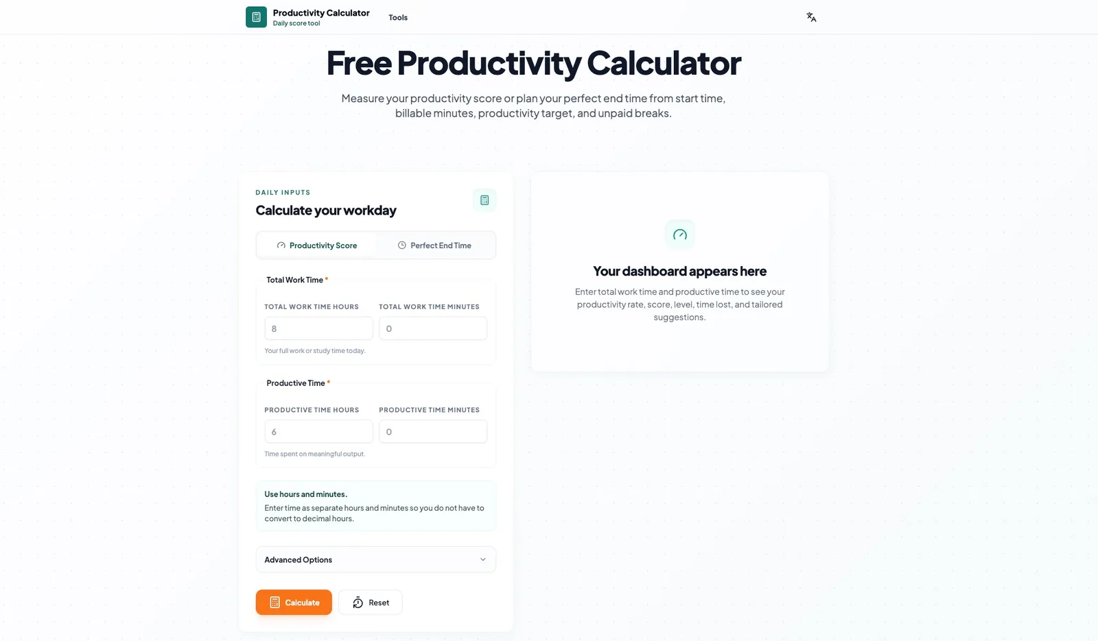 Productivity Calculator screenshot 1