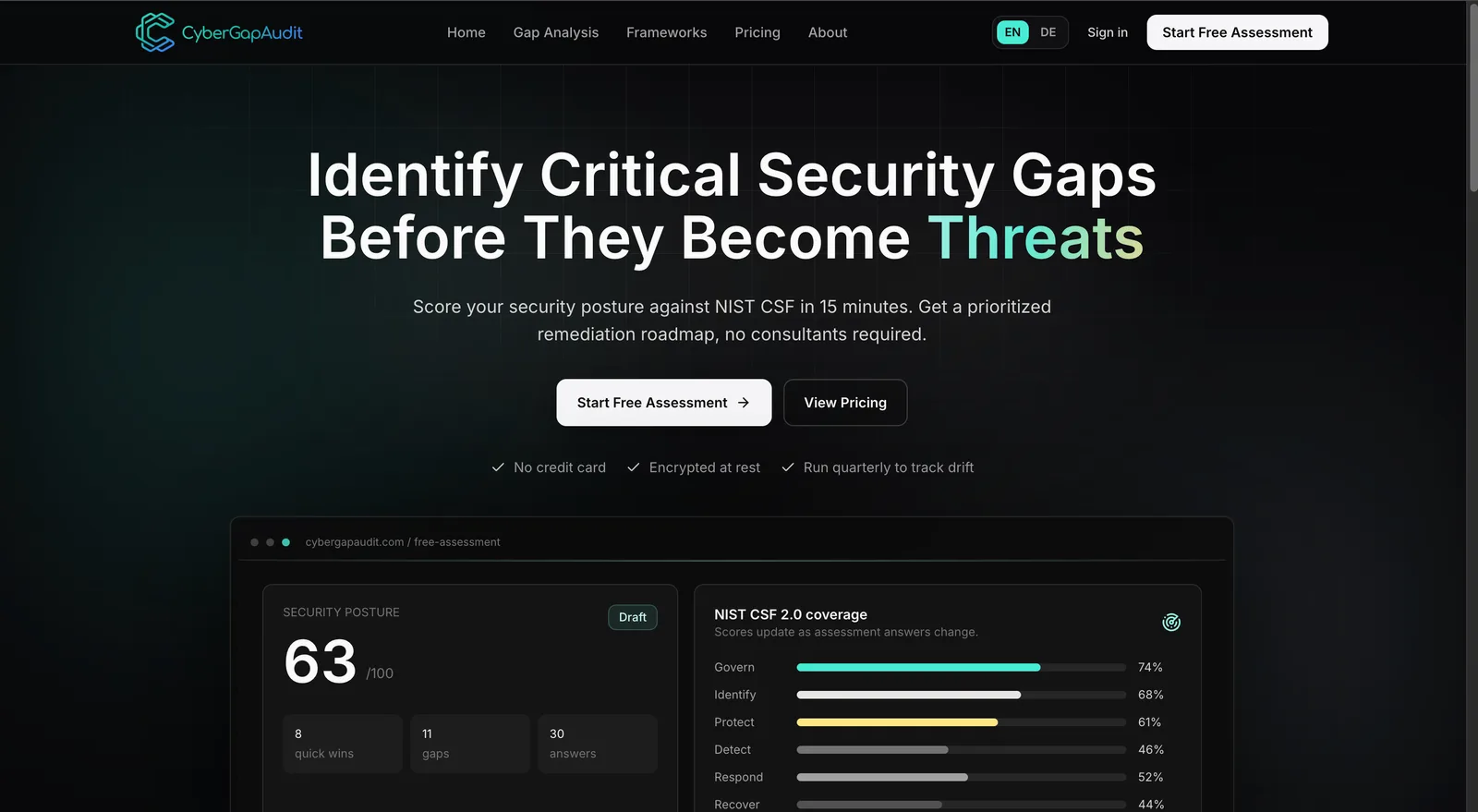 CyberGapAudit screenshot 1