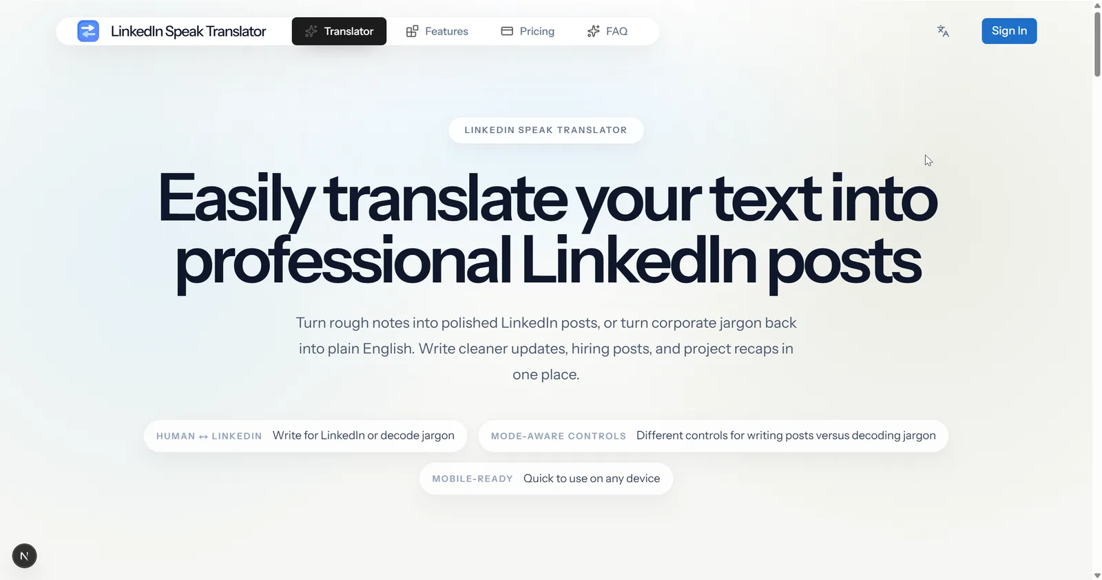 LinkedIn Speak Translator screenshot 1