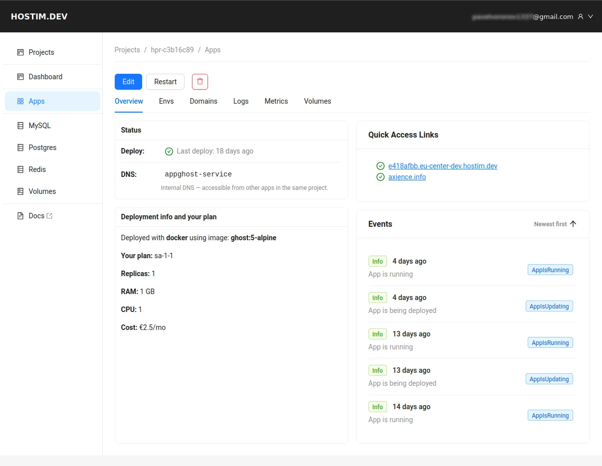 Hostim screenshot 1