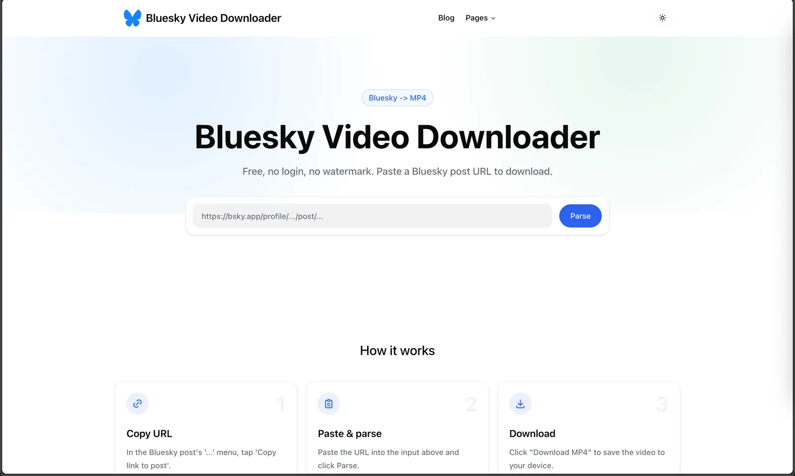Bluesky Video Downloader screenshot 1