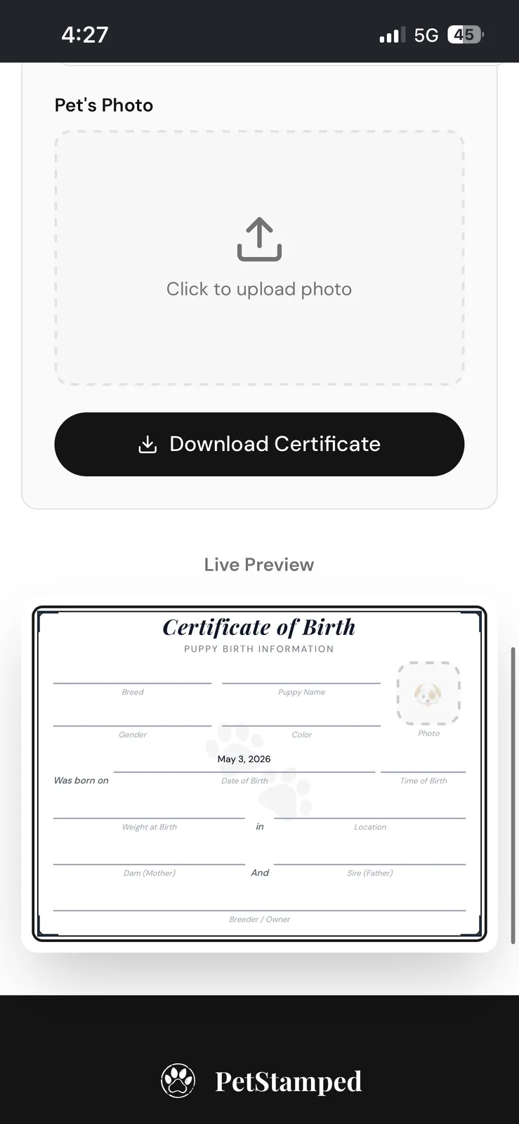 PetStamped screenshot 1