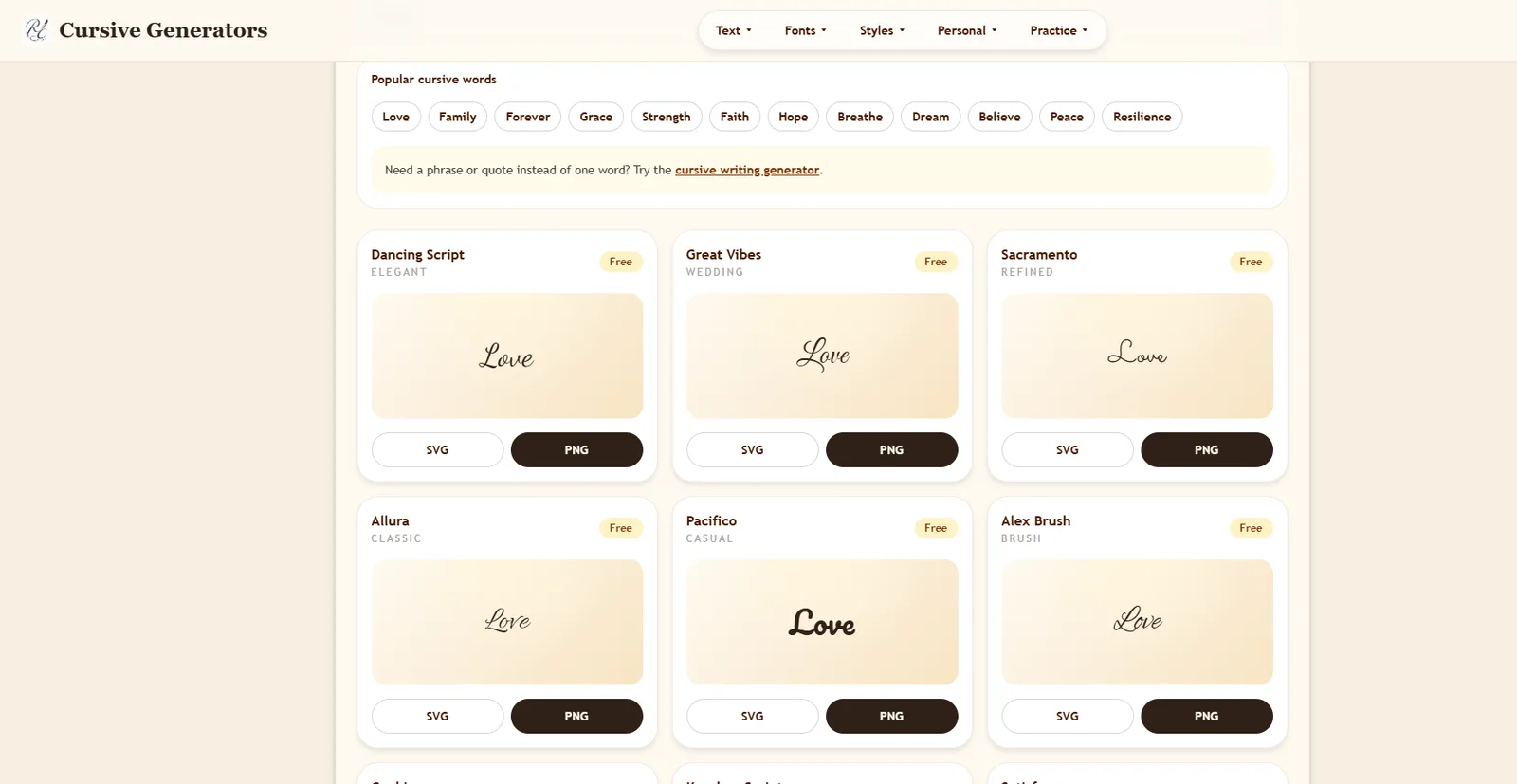 Cursive Generators screenshot 1