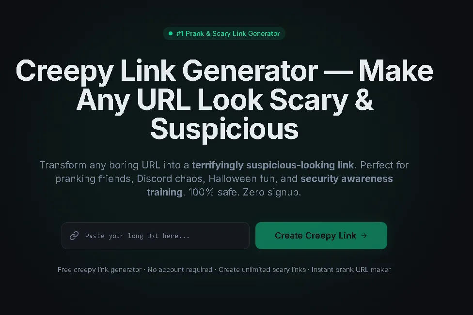 Creepy Link Generator — Make Any URL Look Scary & Suspicious screenshot 1