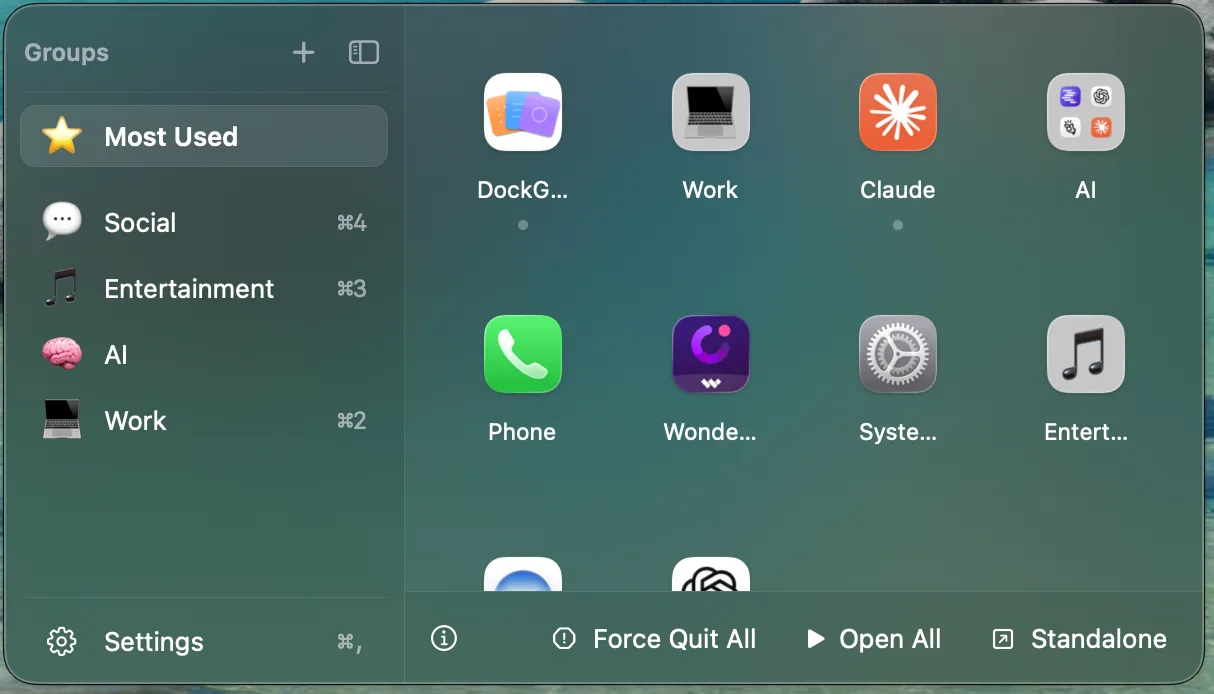 Dock Groups screenshot 1