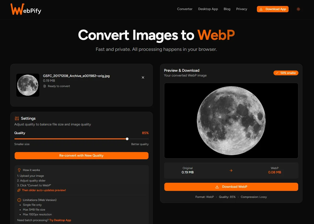 WebPify screenshot 1