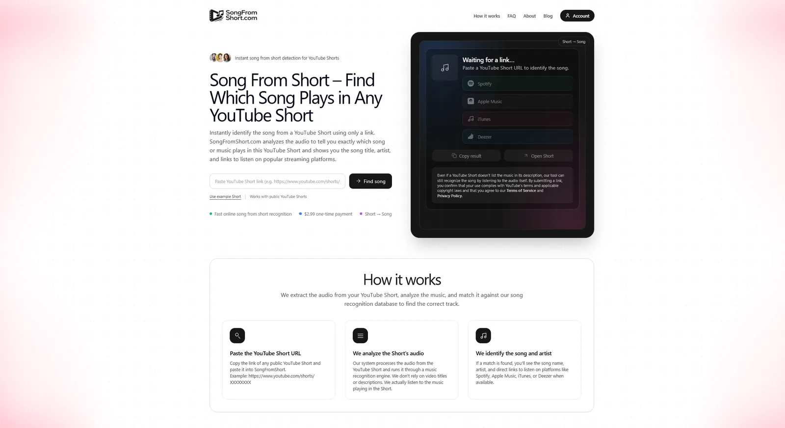 Song From Short – Find Which Song Plays in Any YouTube Short screenshot 1