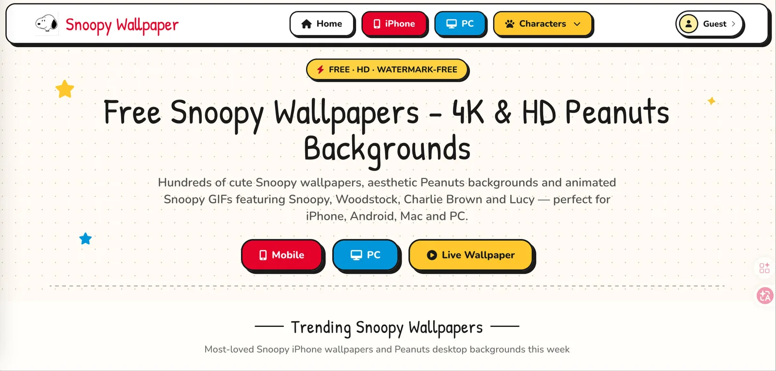Snoopy Wallpaper screenshot 1