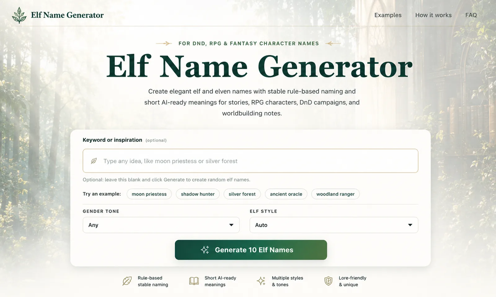 Elf Name Generator screenshot 1