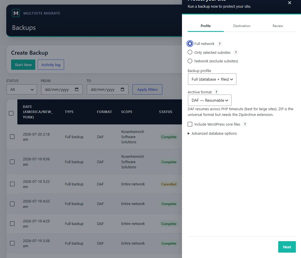 Multisite Migrate screenshot 3