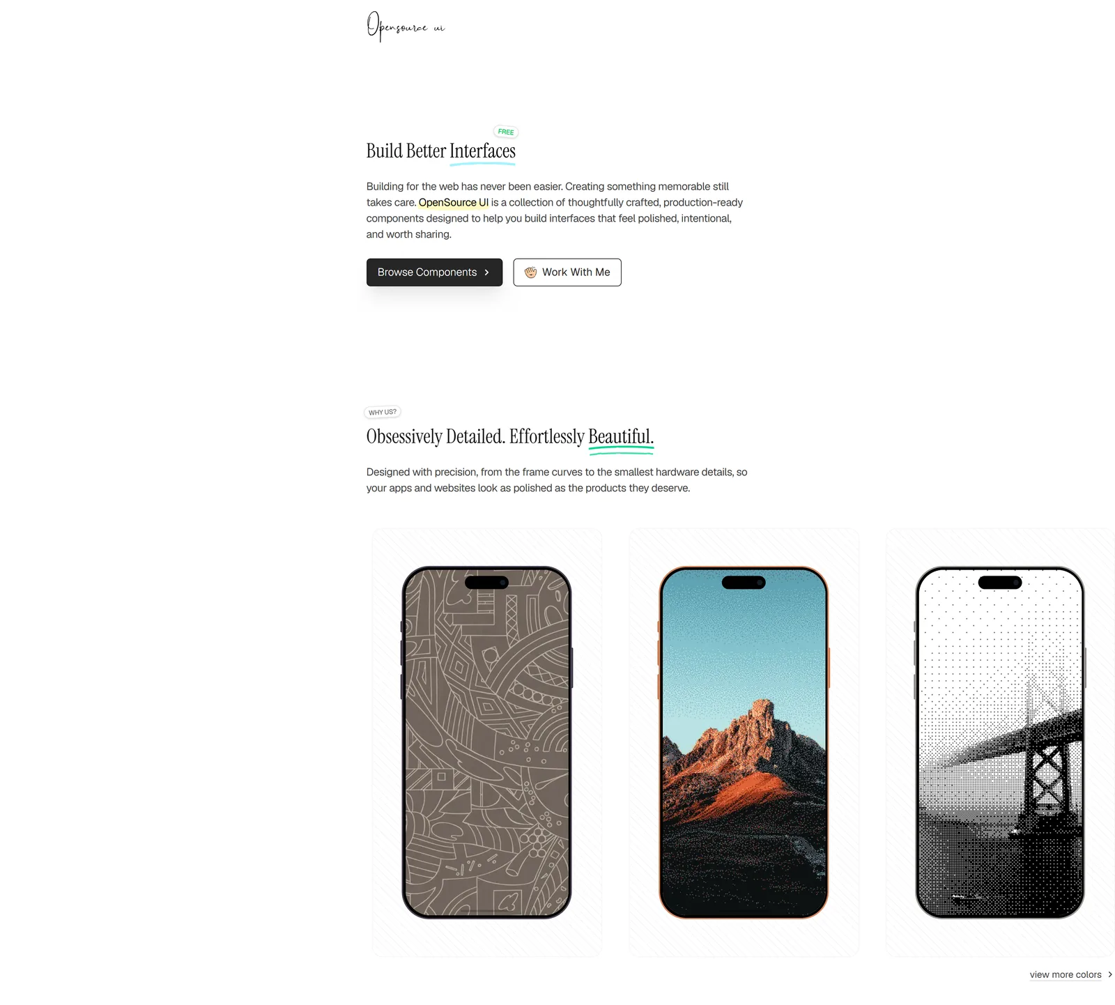 Opensource UI screenshot 1