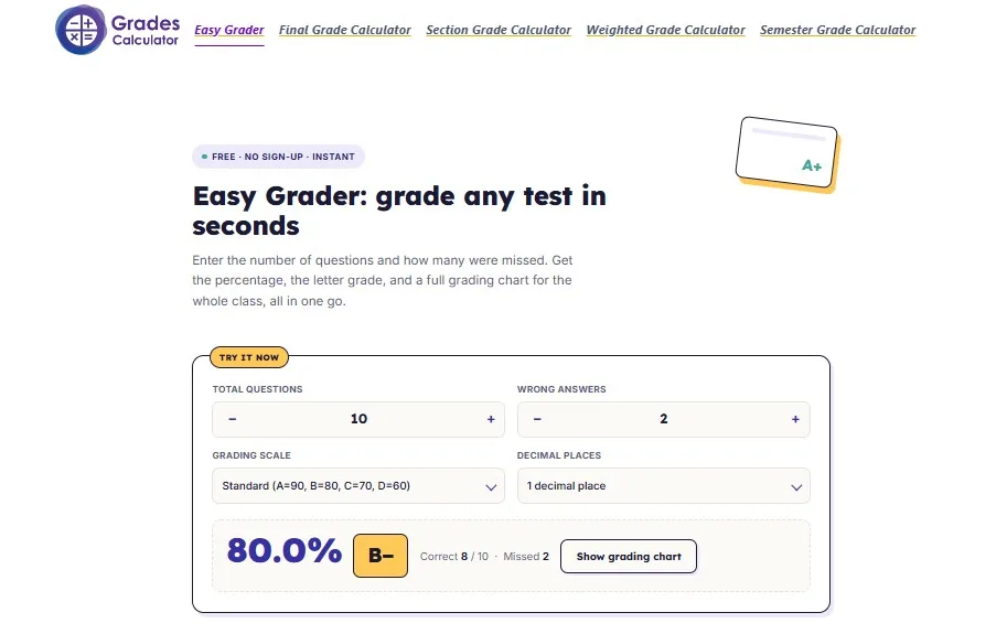 Grades Calculator screenshot 1