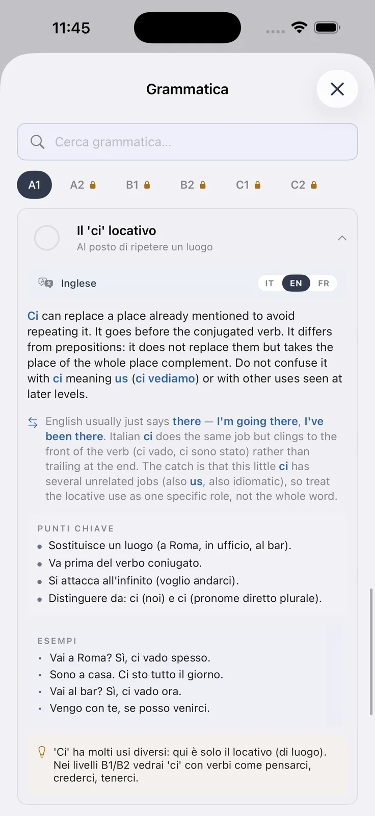 Ti app : learn italian screenshot 1