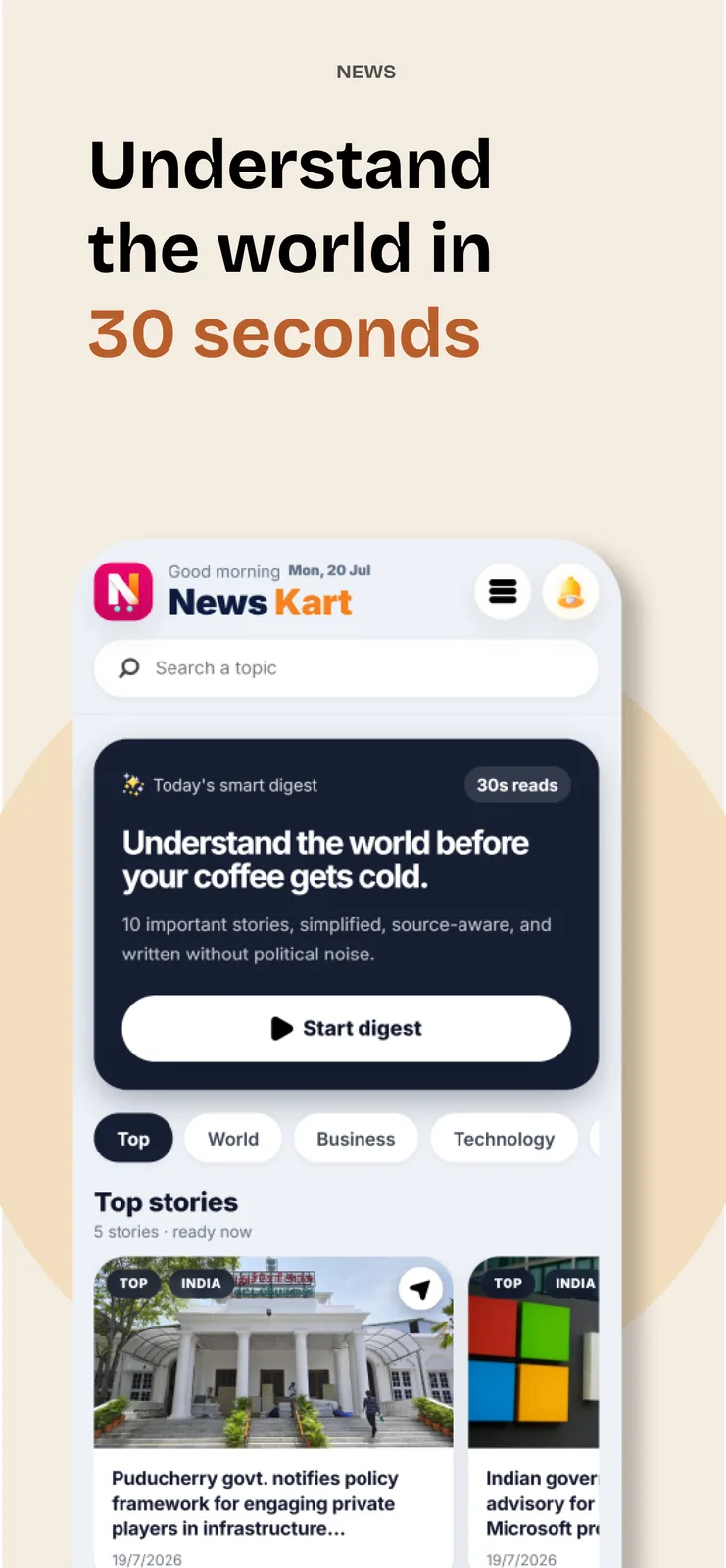 News Kart - Short News & GK screenshot 1