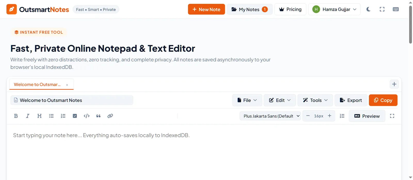 Outsmart Notes screenshot 1