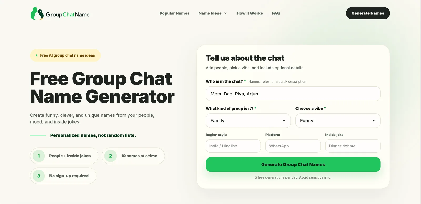 Group Chat Name Generator screenshot 1