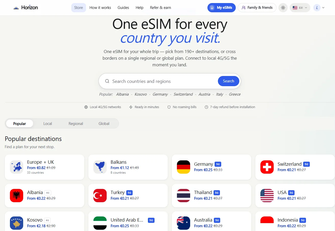 Horizon eSIM screenshot 3