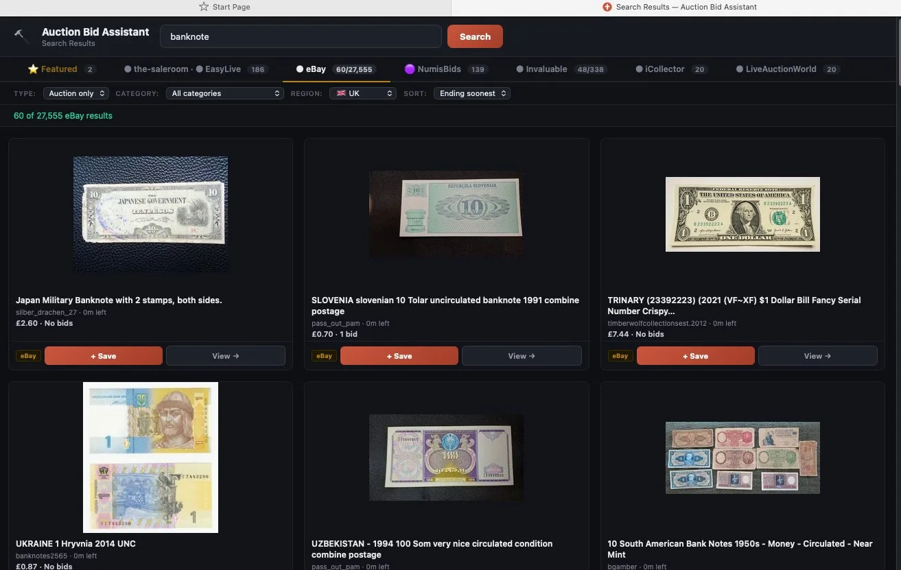 Auction Bid Assistant screenshot 1