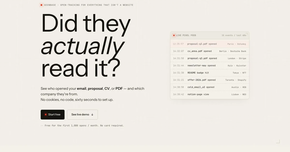 Seenbase — screenshot 1 of 2