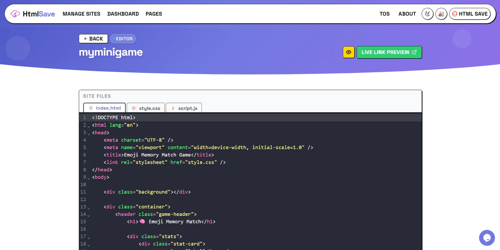 Htmlsave screenshot 1