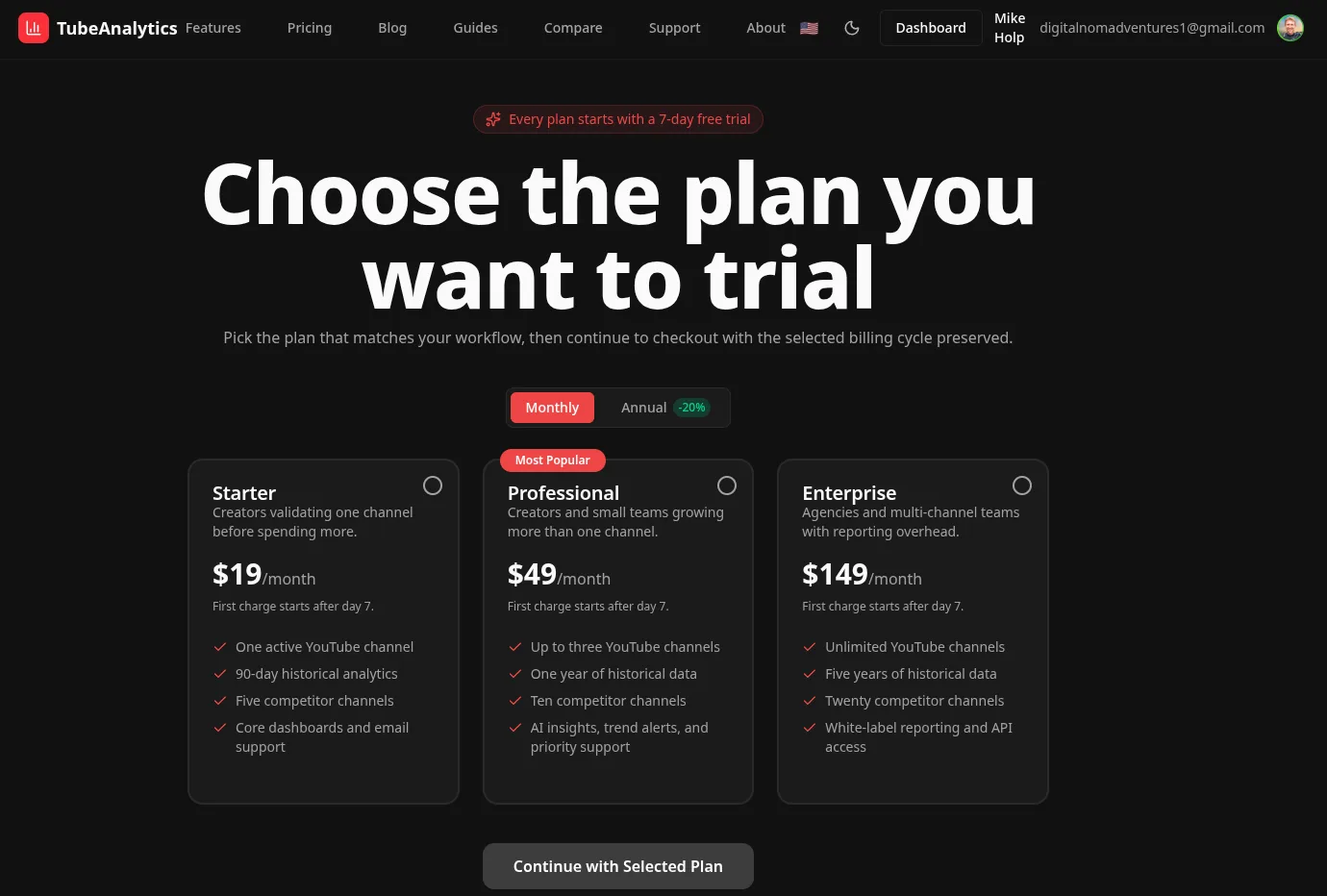 TubeAnalytics screenshot 1
