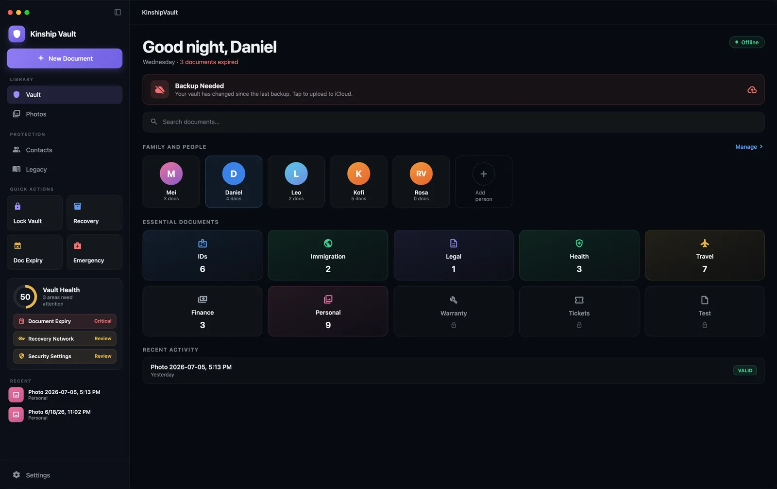 Kinshipvault screenshot 1