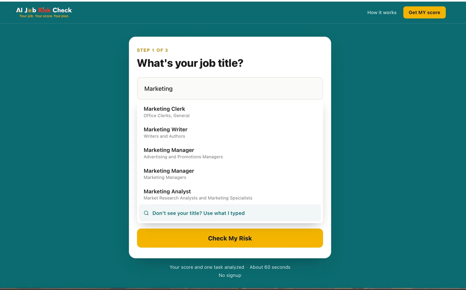 Aijobriskcheck screenshot 3