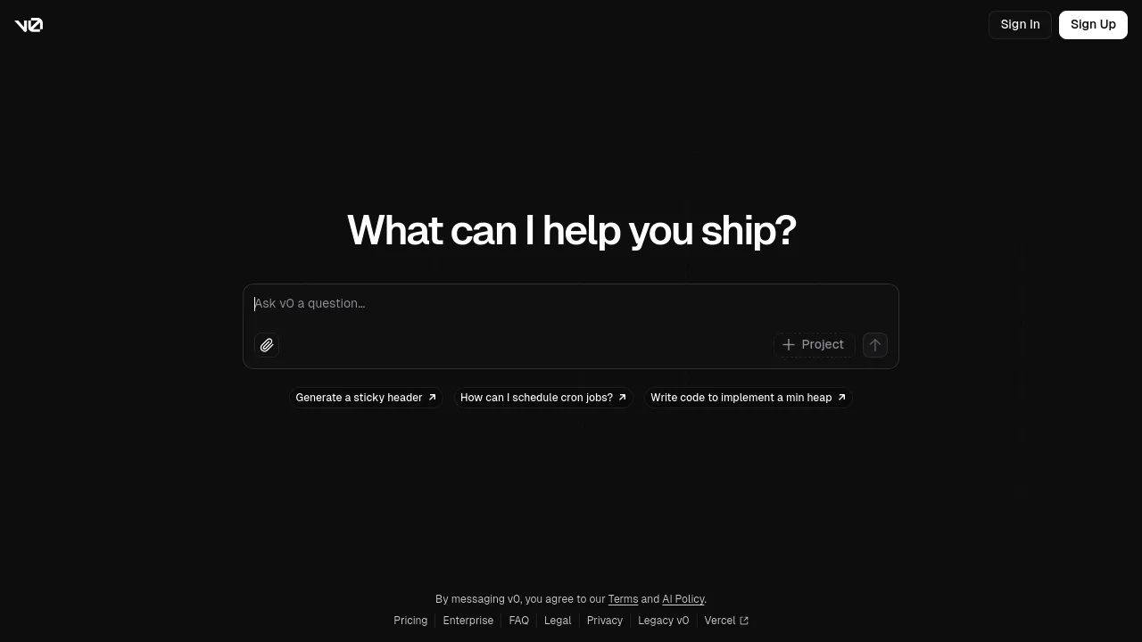 v0 screenshot 1