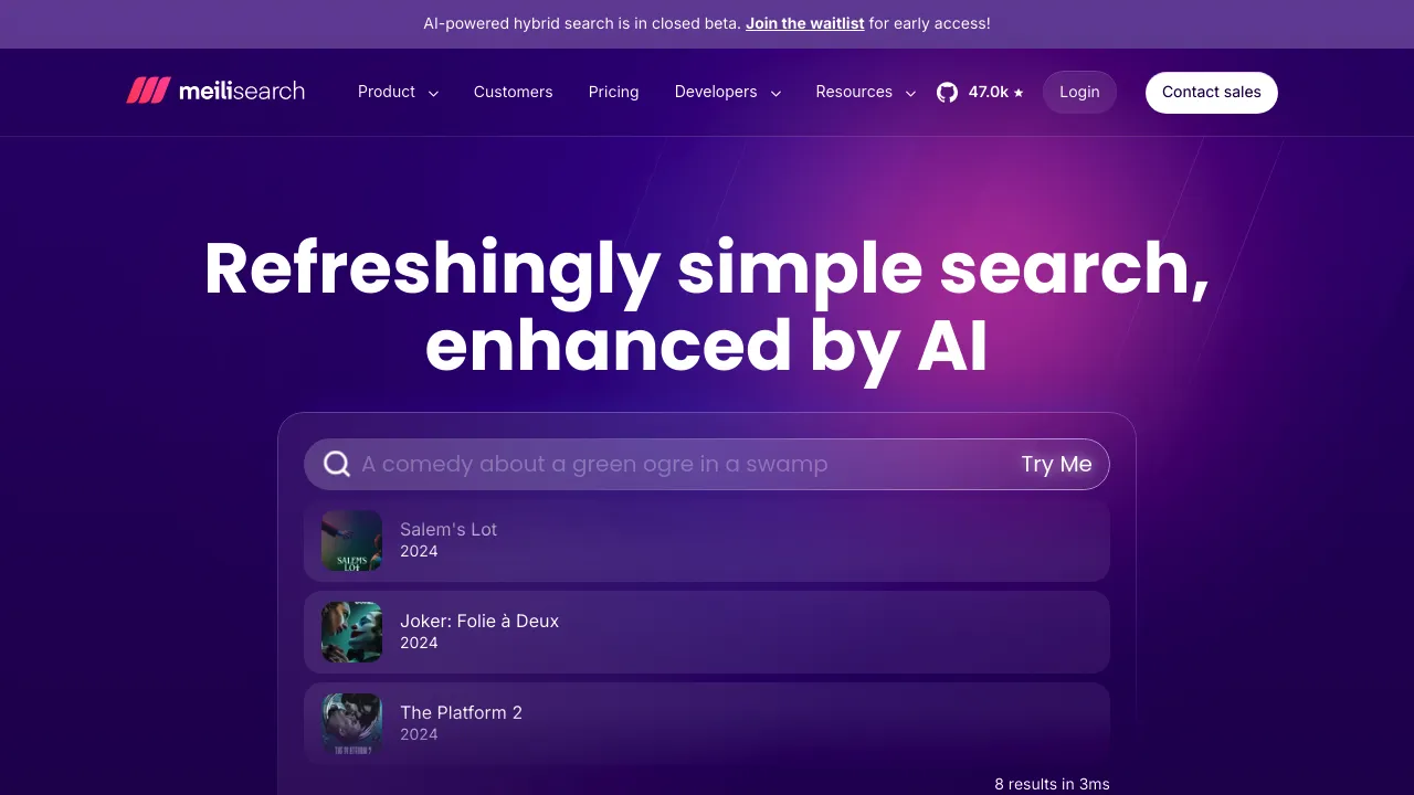 Meilisearch screenshot 1