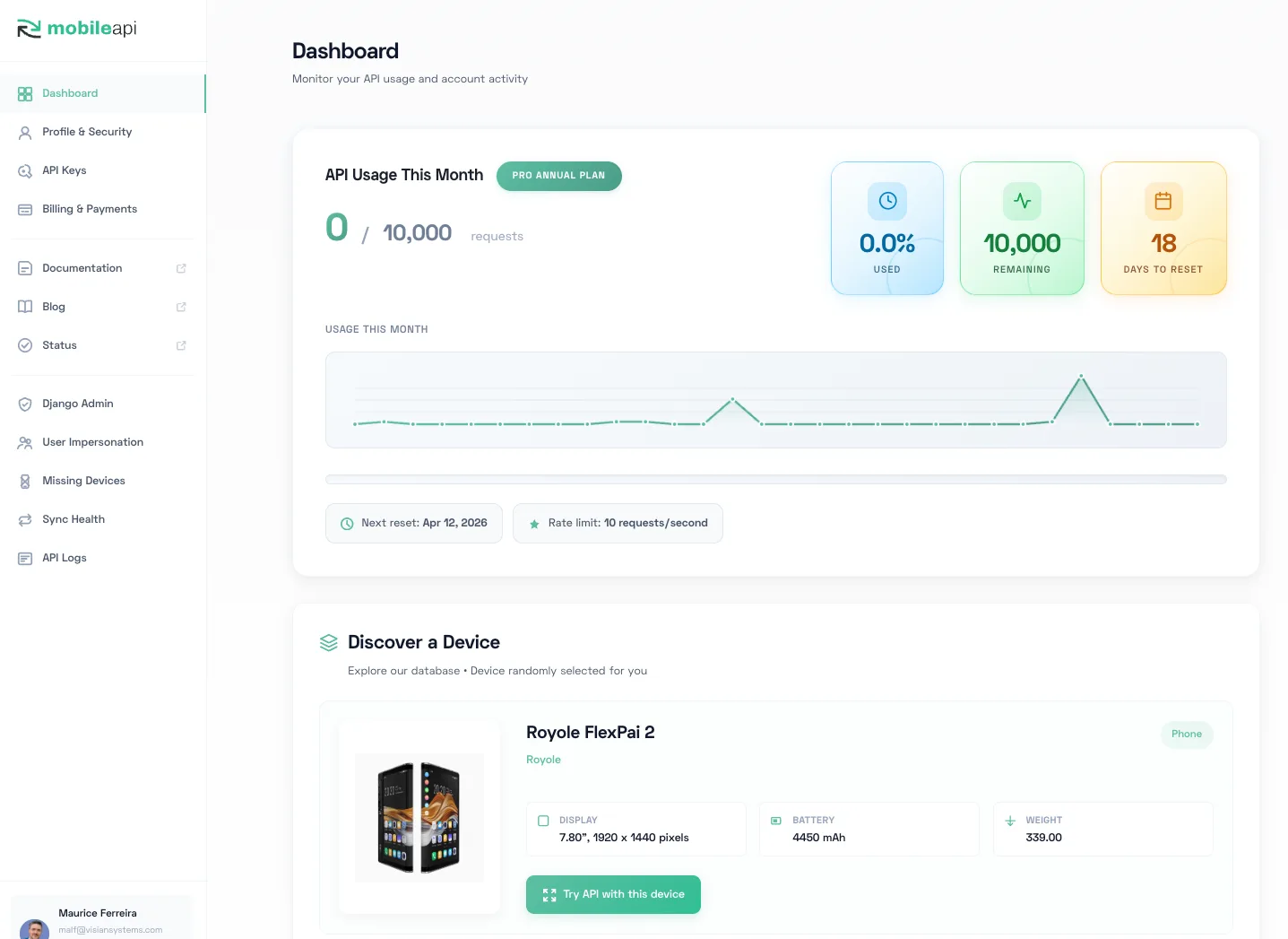 MobileAPI screenshot 1