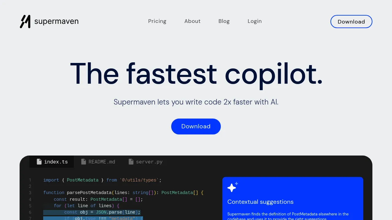 Supermaven screenshot 1