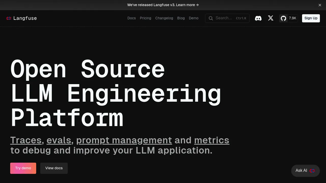 Langfuse screenshot 1