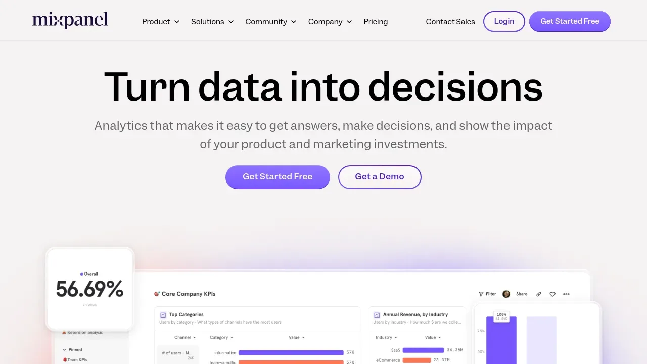 Mixpanel screenshot 1