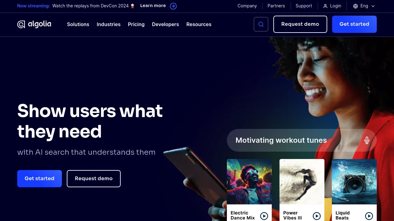 Algolia screenshot 1