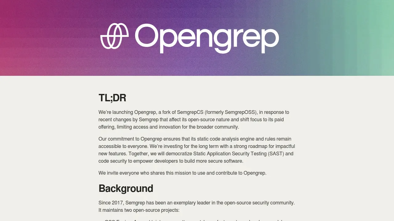 Opengrep screenshot 1