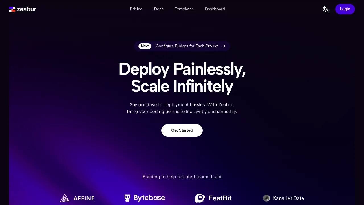 Zeabur screenshot 1